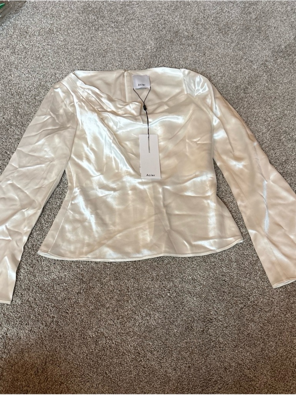 Acler Cream Satin Top